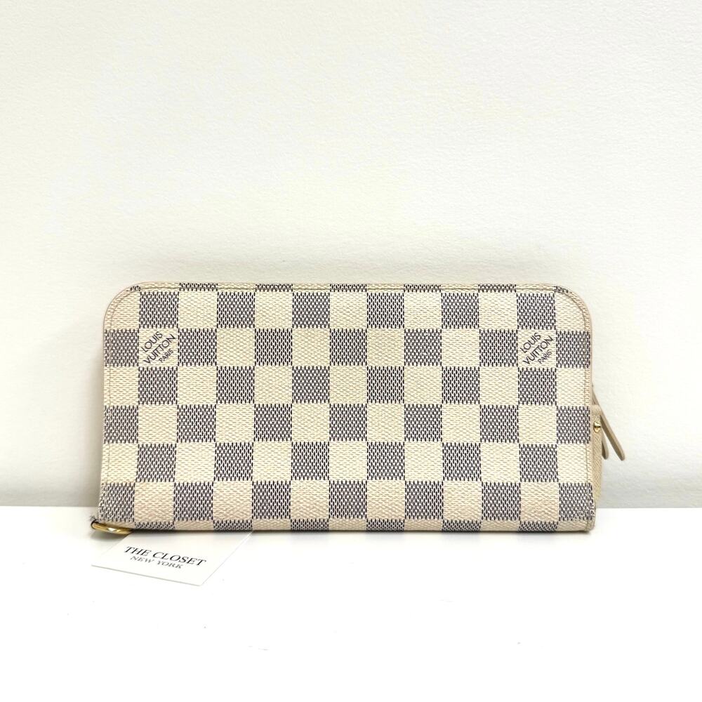 Louis Vuitton White Damier Azur Insolite Wallet
Damier Azur coated canvas Long